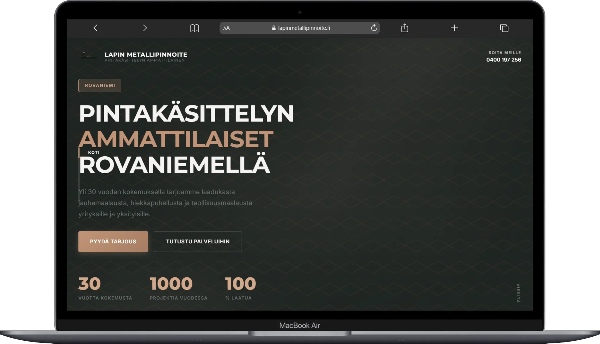 Lapinmetallipinnoite.fi verkkosivut